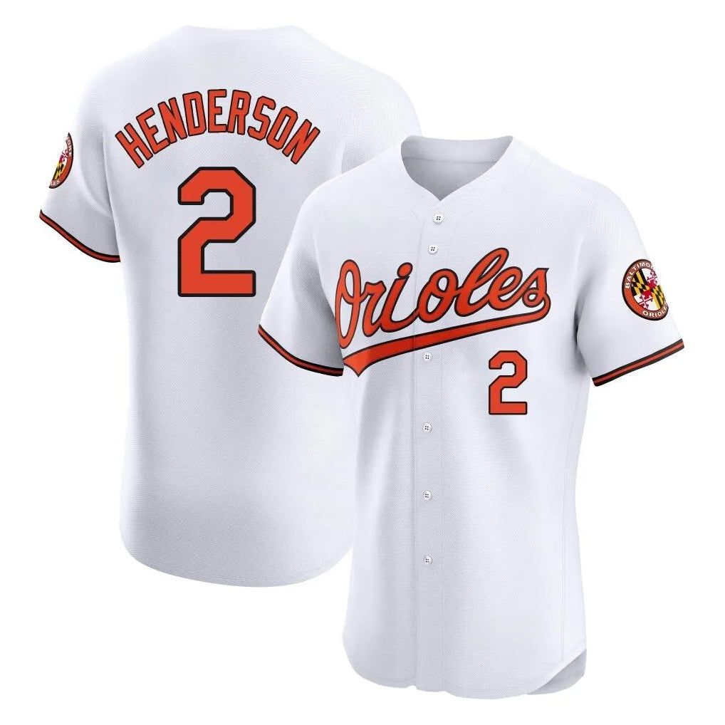 Tlead B.Orioles #2 Gunnar Henderson Player White Limited Elite Home Game Stitched Jerseys