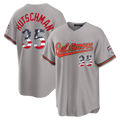 Tlead B.Orioles #35 Adley Rutschman Gray USA 250 Fourth of July Road Stadium Jersey