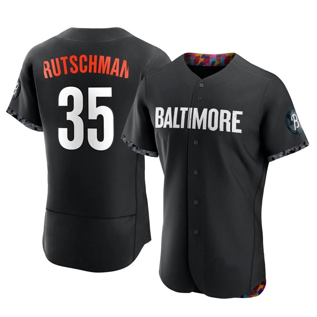 Tlead B.Orioles #35 Adley Rutschman Player Black City Connect Limited Elite Home Game Stitched Jerseys