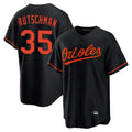 Tlead B.Orioles #35 Adley Rutschman Player Black Home Game Stitched Jerseys