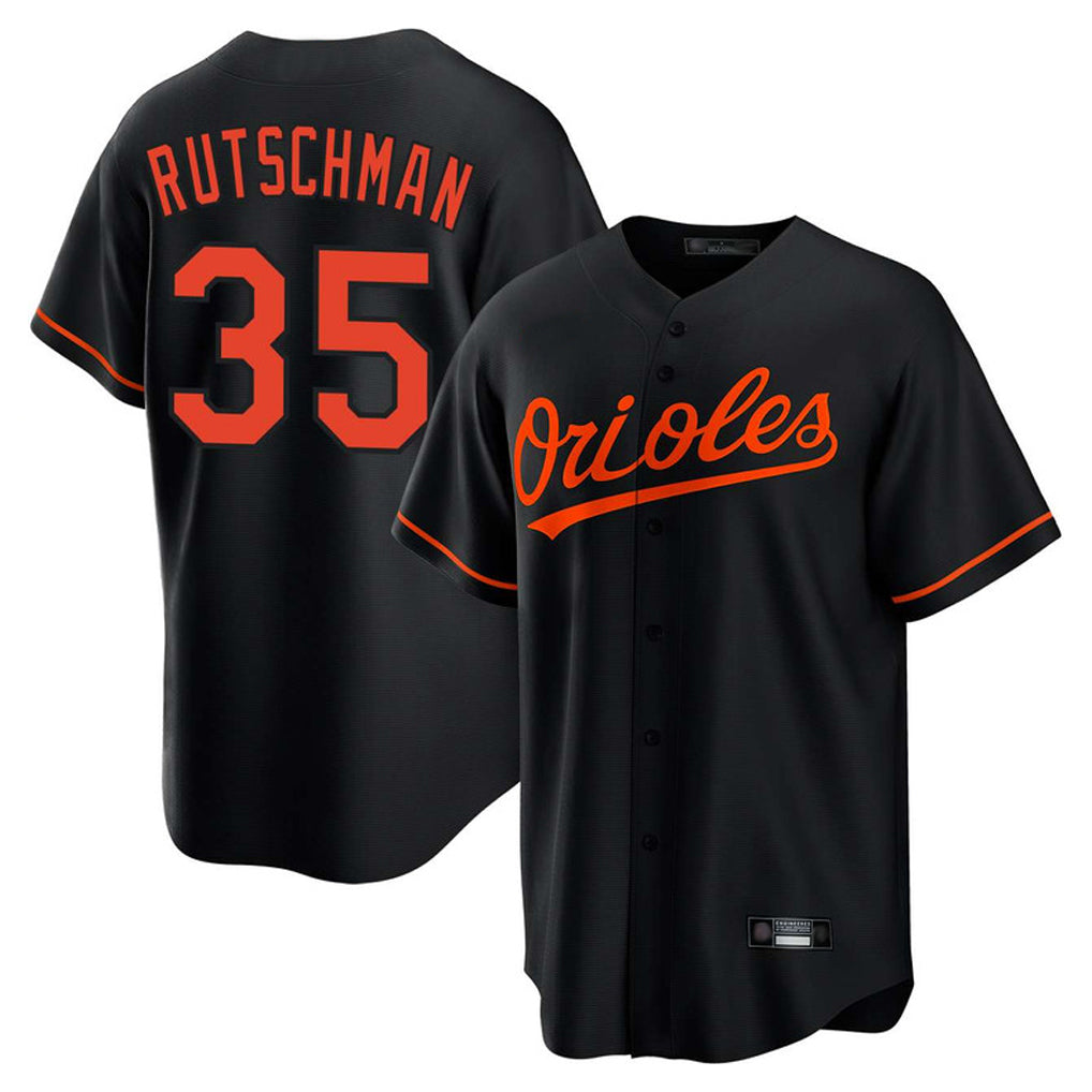 Tlead B.Orioles #35 Adley Rutschman Player Black Home Game Stitched Jerseys
