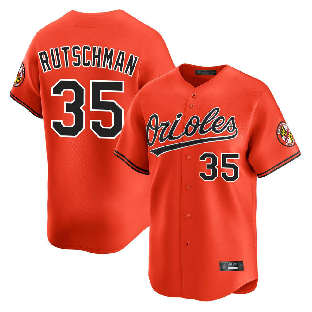 Tlead B.Orioles #35 Adley Rutschman Orange Limited Home Game Stitched Jerseys