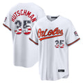 Tlead B.Orioles #35 Adley Rutschman White USA 250 Fourth of July Home Game Stitched Jerseys