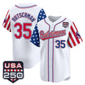 Tlead B.Orioles #35 Adley Rutschman Player White USA 250 Independence Day Vapor Premier Limited Home Game Stitched Jerseys