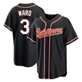 Tlead B.Orioles #3 Taylor Ward Player Black Out Home Game Stitched Jerseys