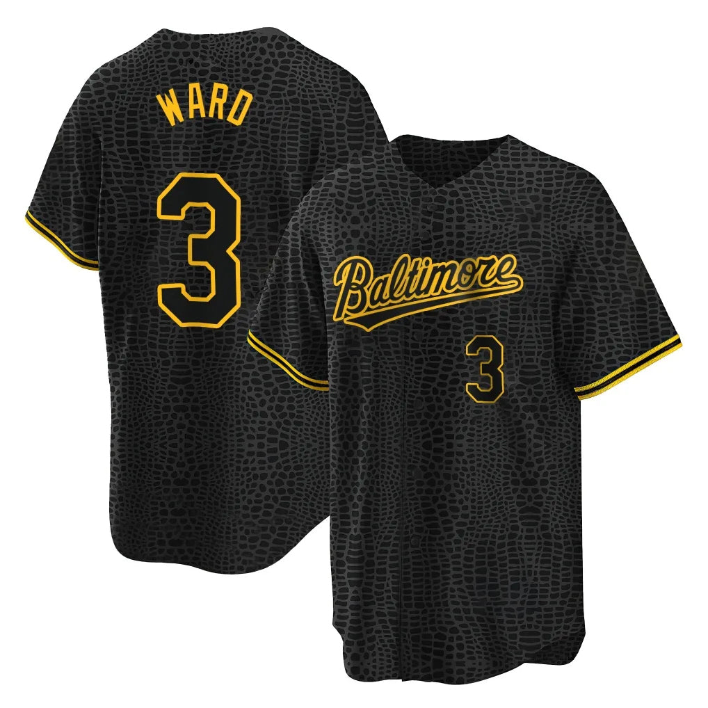 Tlead B.Orioles #3 Taylor Ward Player Black Snake Skin City Home Game Stitched Jerseys
