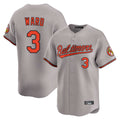 Tlead B.Orioles #3 Taylor Ward Player Gray Limited Home Game Stitched Jerseys