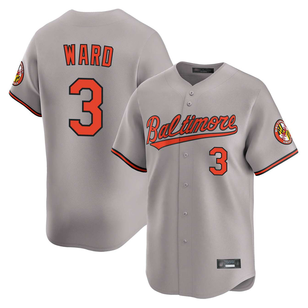 Tlead B.Orioles #3 Taylor Ward Player Gray Limited Home Game Stitched Jerseys