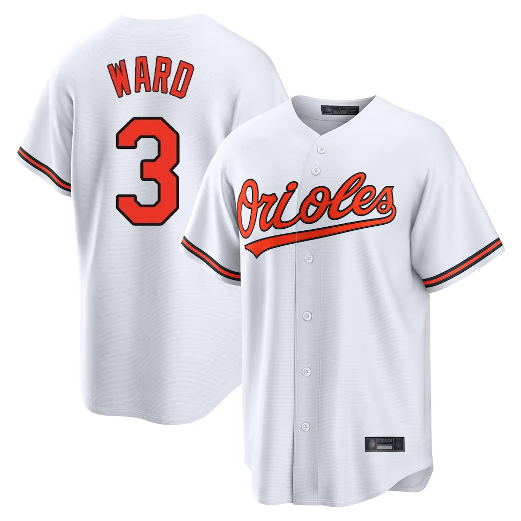 Tlead B.Orioles #3 Taylor Ward Player White Home Game Stitched Jerseys