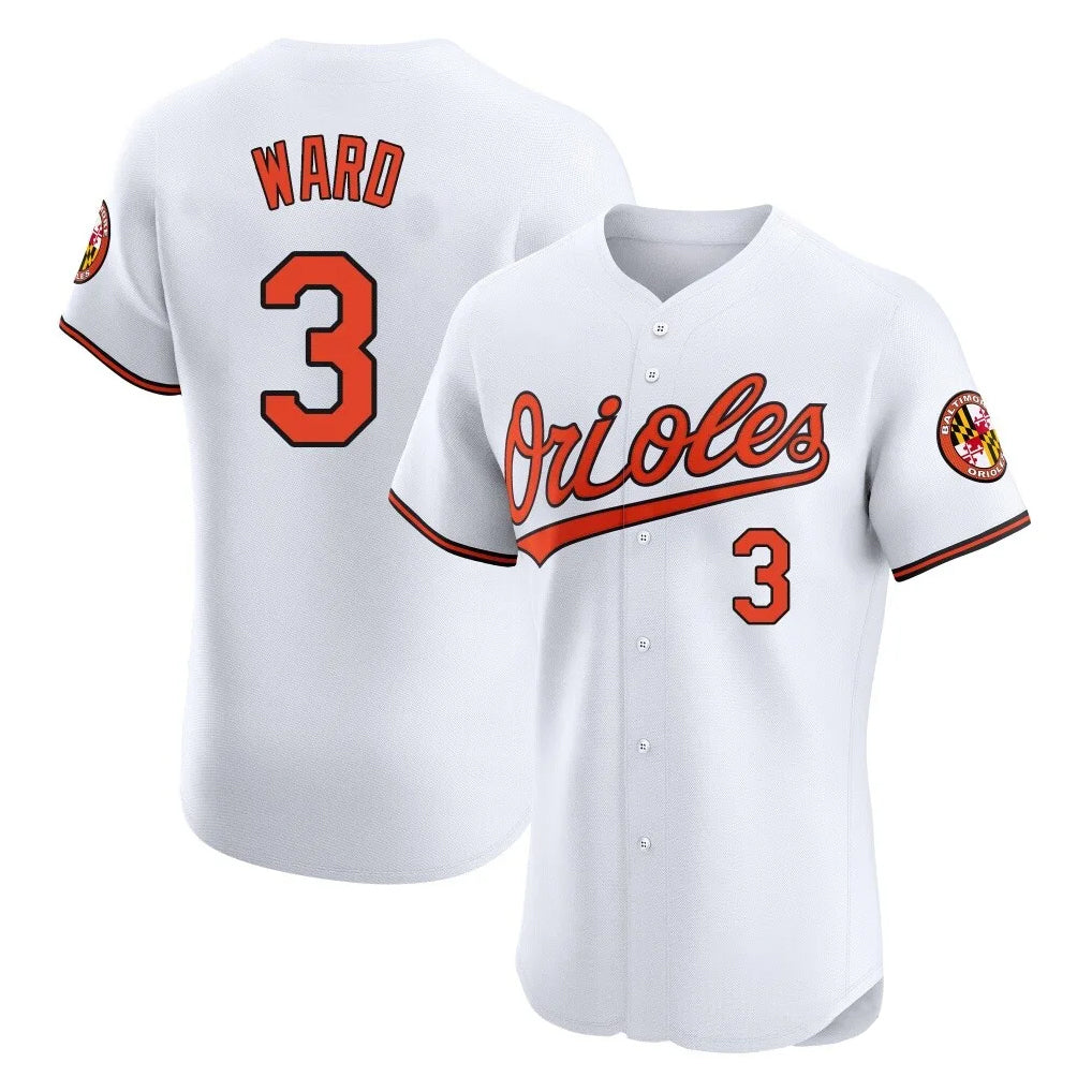 Tlead B.Orioles #3 Taylor Ward Player White Limited Elite Home Game Stitched Jerseys