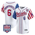 Tlead B.Orioles #6 Ryan Mountcastle Player White USA 250 Independence Day Vapor Premier Home Game Stitched Jerseys