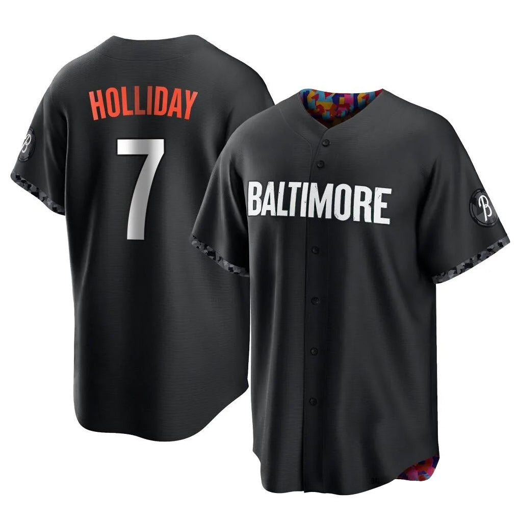 Tlead B.Orioles #7 Jackson Holliday Player Black City Connect Home Game Stitched Jerseys