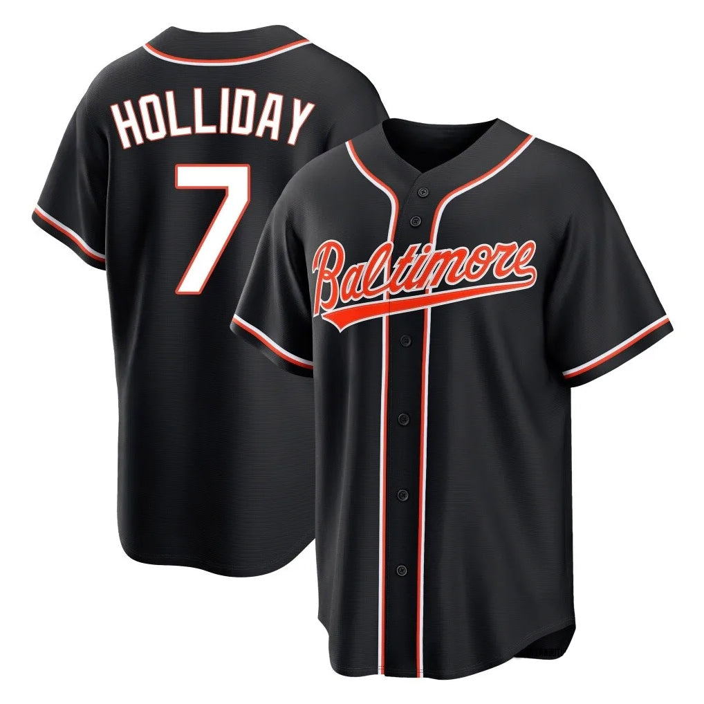 Tlead B.Orioles #7 Jackson Holliday Player Black Out Home Game Stitched Jerseys