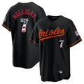 Tlead B.Orioles #7 Jackson Holliday Player Black USA 250 Fourth of July Home Game Stitched Jerseys