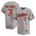 Tlead B.Orioles #7 Jackson Holliday Player Gray Limited Home Game Stitched Jerseys