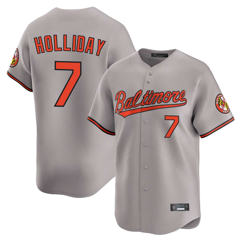 Tlead B.Orioles #7 Jackson Holliday Player Gray Limited Home Game Stitched Jerseys