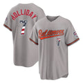 Tlead B.Orioles #7 Jackson Holliday Player Gray USA 250 Fourth of July Home Game Stitched Jerseys
