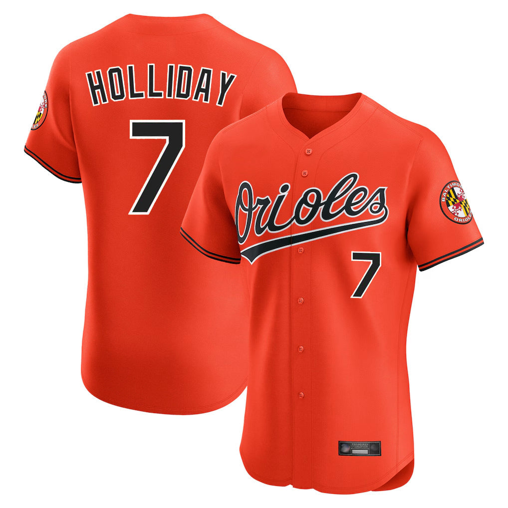 Tlead B.Orioles #7 Jackson Holliday Player Orange Limited Elite Home Game Stitched Jerseys