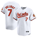 Tlead B.Orioles #7 Jackson Holliday Player White Limited Home Game Stitched Jerseys