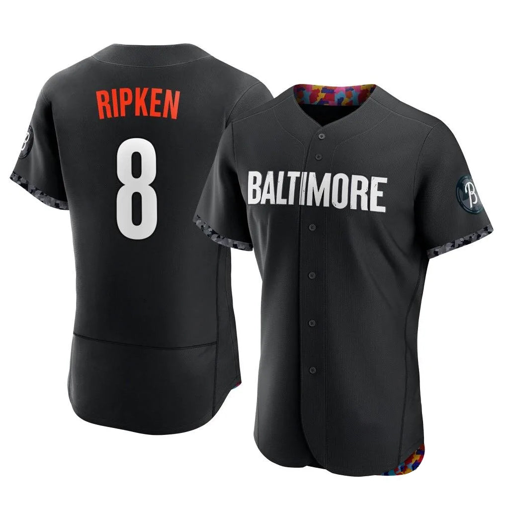 Tlead B.Orioles #8 Cal Ripken Player Black City Connect Limited Elite Home Game Stitched Jerseys