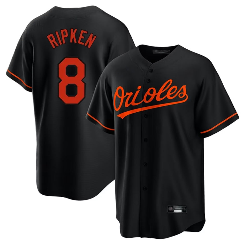 Tlead B.Orioles #8 Cal Ripken Player Black Home Game Stitched Jerseys