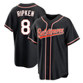 Tlead B.Orioles #8 Cal Ripken Player Black Out Home Game Stitched Jerseys