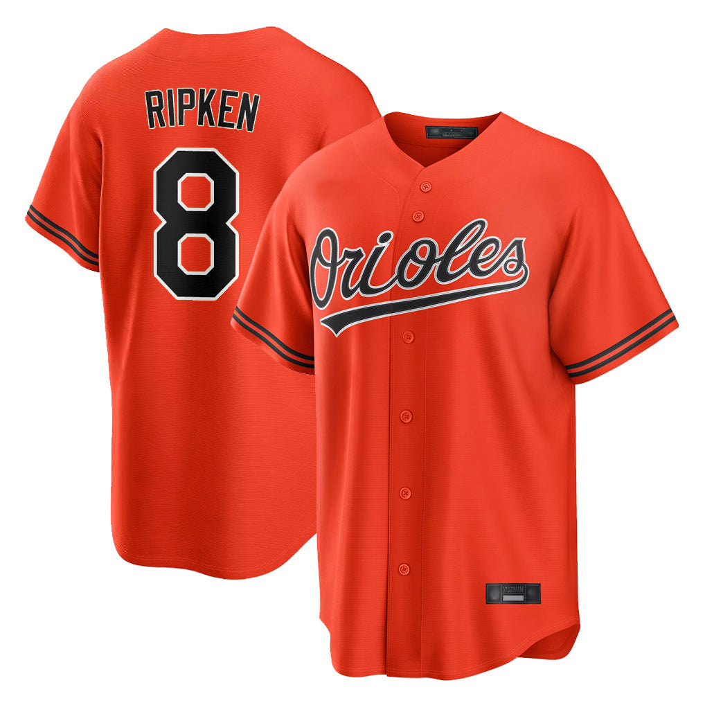 Tlead B.Orioles #8 Cal Ripken Player Orange Home Game Stitched Jerseys