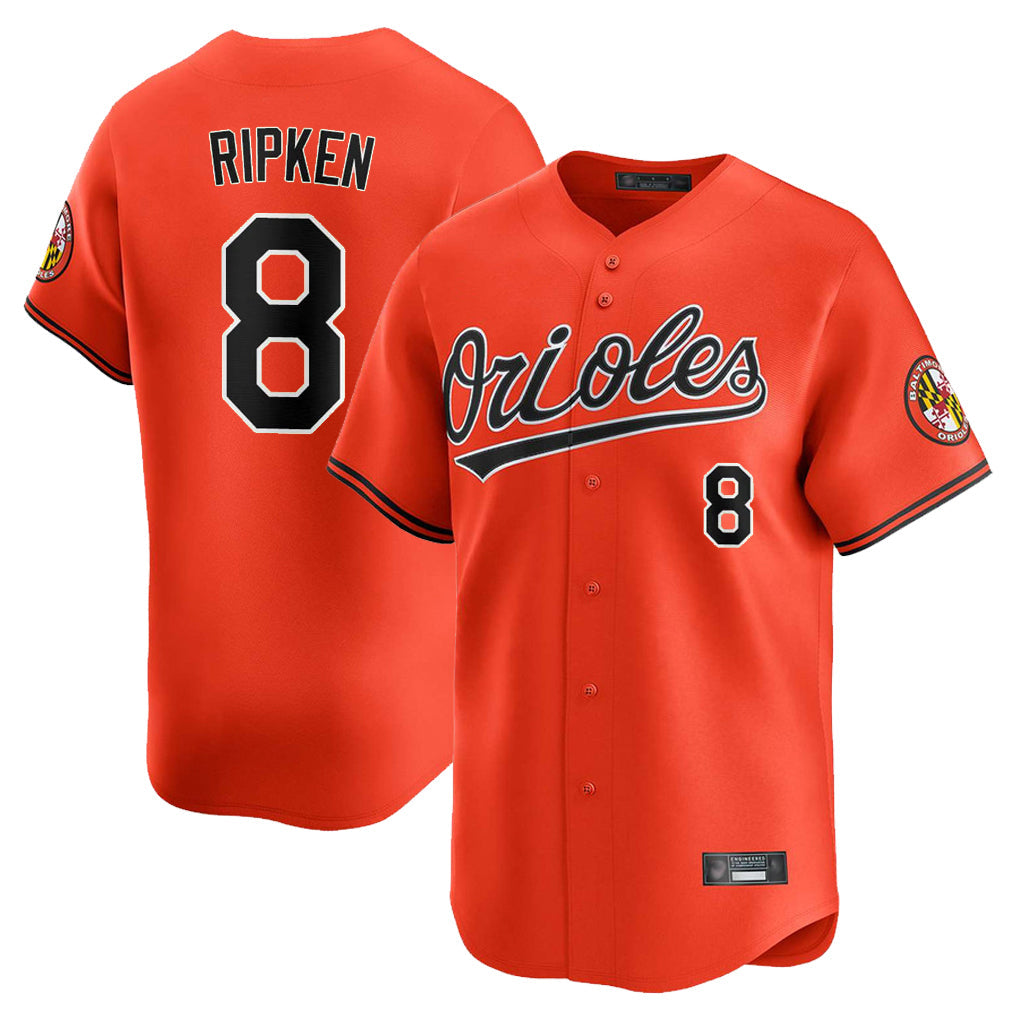 Tlead B.Orioles #8 Cal Ripken Player Orange Limited Home Game Stitched Jerseys