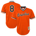 Tlead B.Orioles #8 Cal Ripken Player Orange Mitchell & Ness Cooperstown Collection Mesh T-shirt Game Stitched Jerseys
