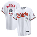 Tlead B.Orioles #8 Cal Ripken Player White USA 250 Fourth of July Home Game Stitched Jerseys