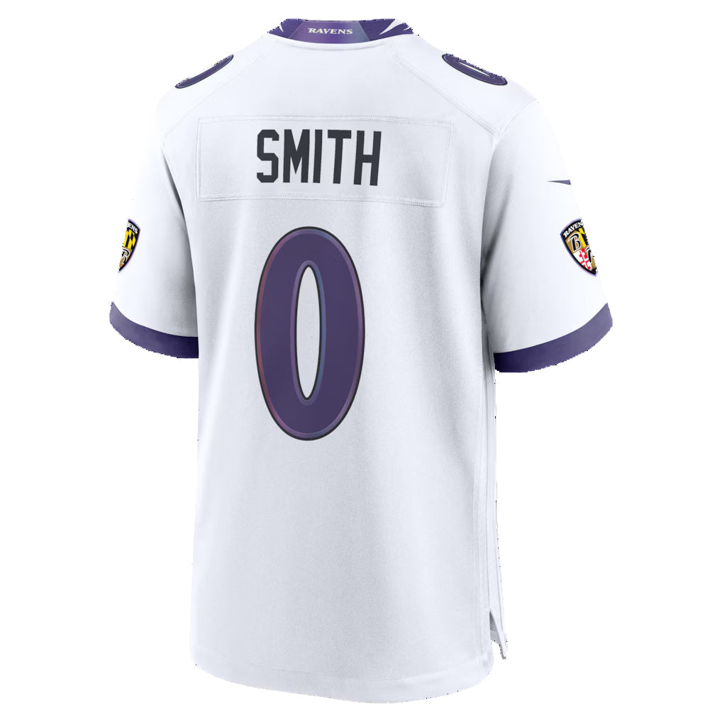 Tlead B.Ravens #0 Roquan Smith White Game Stitched Jerseys