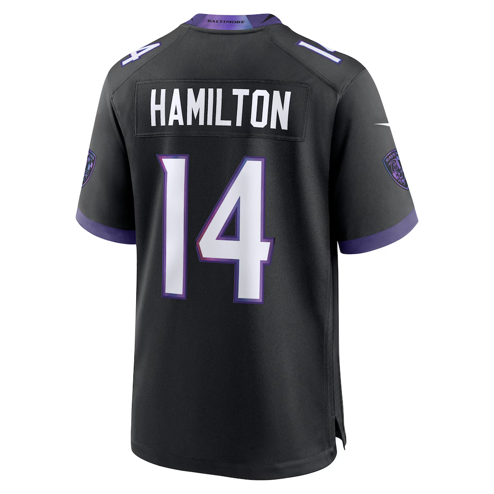 Tlead B.Ravens #14 Kyle Hamilton Black Alternate Game Stitched Jerseys