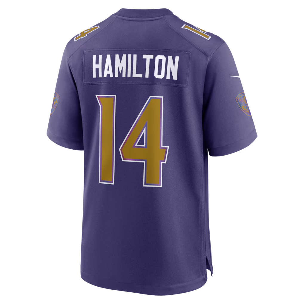 Tlead B.Ravens #14 Kyle Hamilton Purple Alternate Game Stitched Jerseys