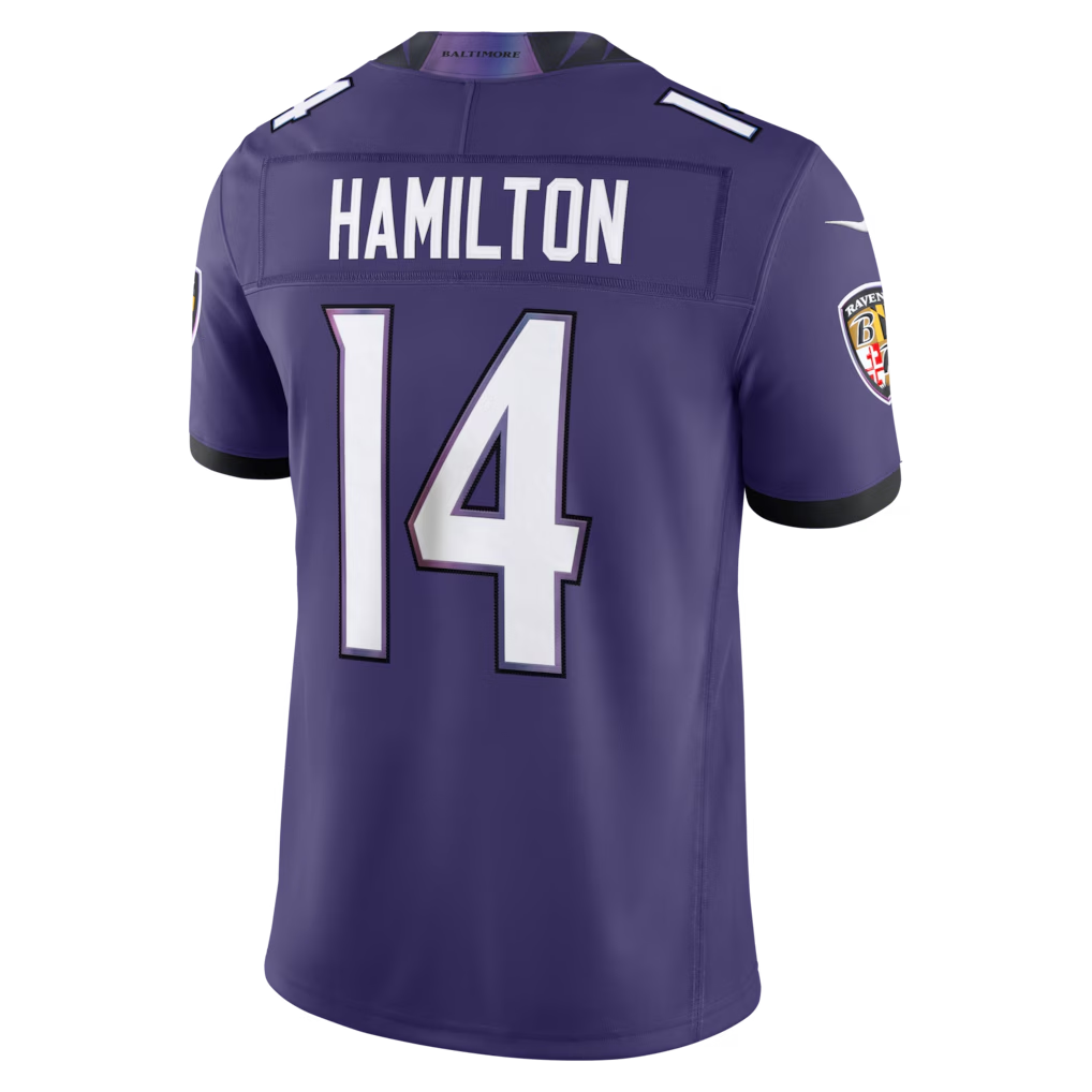 Tlead B.Ravens #14 Kyle Hamilton Purple Team Vapor F.U.S.E. Stitched Limited Jerseys