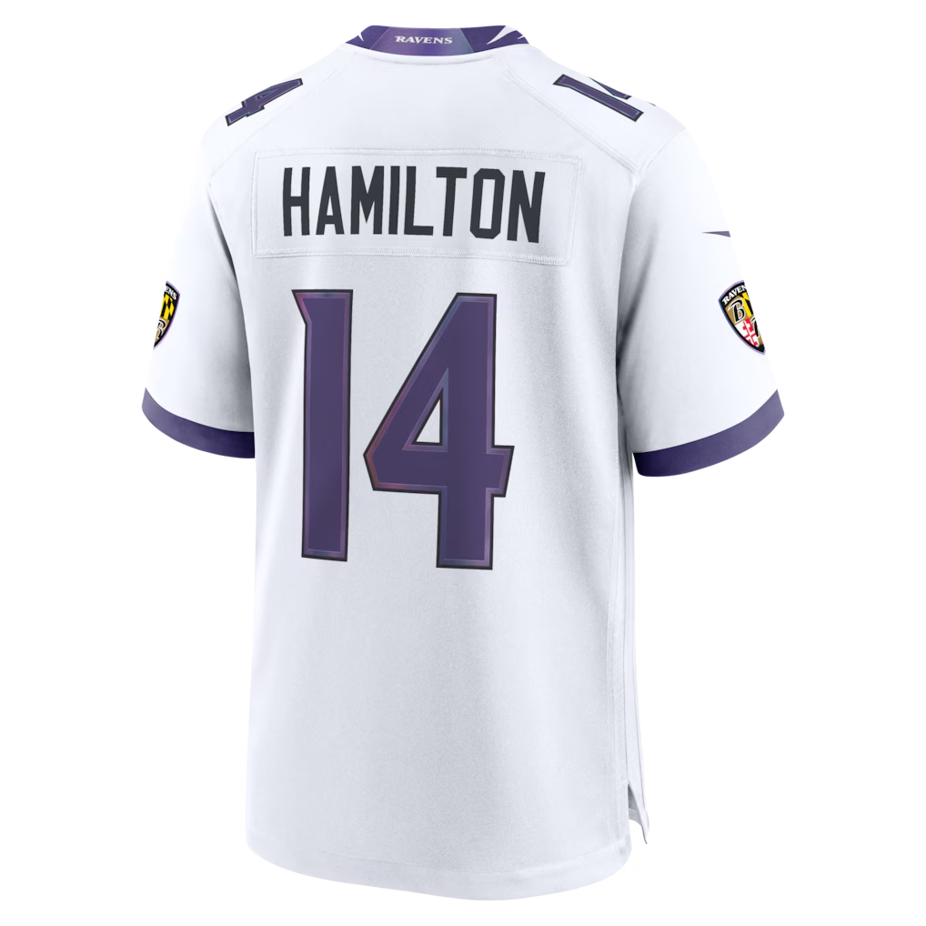 Tlead B.Ravens #14 Ravens Kyle Hamilton White Game Stitched Jerseys