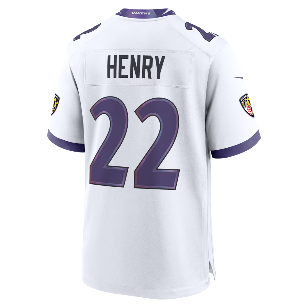 Tlead B.Ravens #22 Derrick Henry White Game Stitched Jerseys
