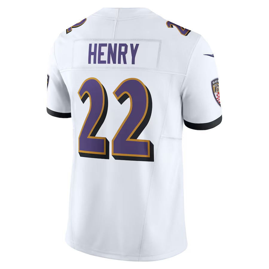 Tlead B.Ravens #22 Derrick Henry Player Vapor F.U.S.E. Limited White Stitched Jerseys