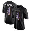 Tlead B.Ravens #4 Zay Flowers Player Black Carbon Fashion Home Game Stitched Jerseys