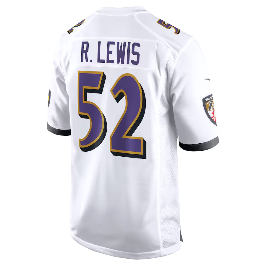 Tlead B.Ravens #52 Ray Lewis Player White Home  Stitched Jerseys