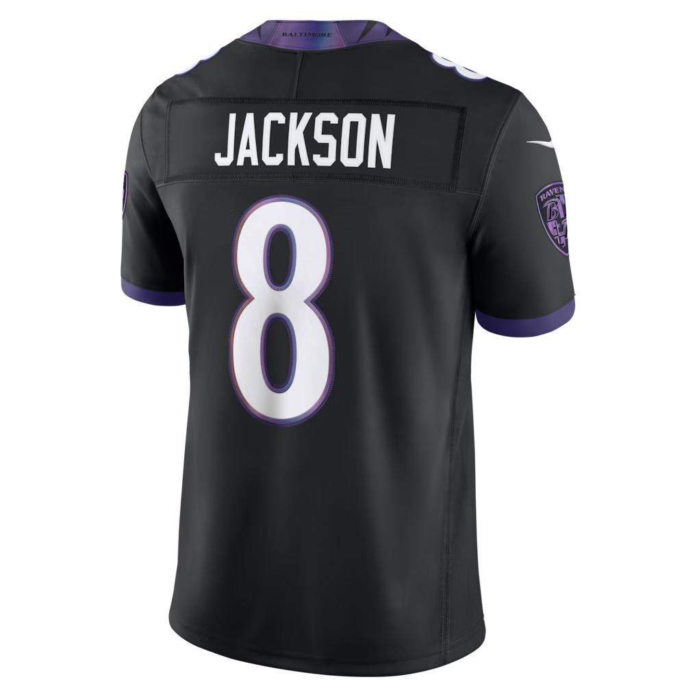 Tlead B.Ravens #8 Lamar Jackson Black Alternate Alternate Vapor F.U.S.E. Stitched Limited Jerseys