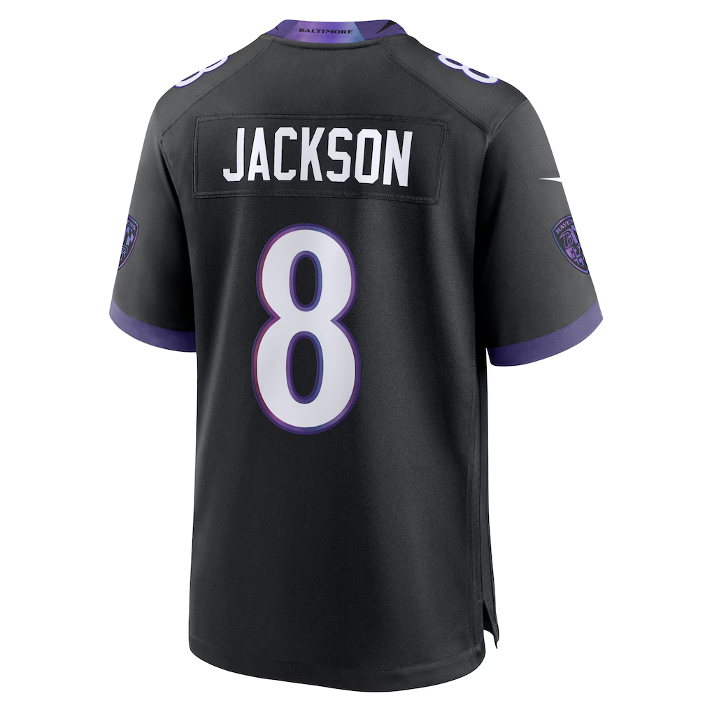 Tlead B.Ravens #8 Lamar Jackson Black Alternate Game Stitched Jerseys