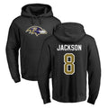 Tlead B.Ravens #8 Lamar Jackson Player Black Pullover Hoodie Stitched Jerseys