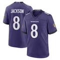 Tlead B.Ravens #8 Lamar Jackson Player Purple Home Game Stitched Jerseys