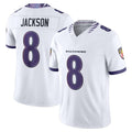 Tlead B.Ravens #8 Lamar Jackson Player White Limited Elite Home Game Stitched Jerseys