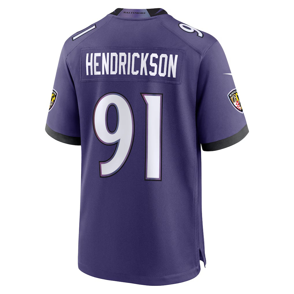 Tlead B.Ravens #91 Trey Hendrickson Purple Team Game Stitched Jerseys