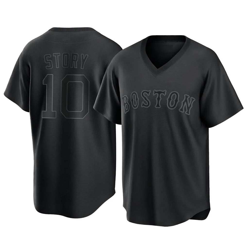 Tlead B.Red Sox #10 Trevor Story Player Black T-shirt Home Game Stitched Jerseys