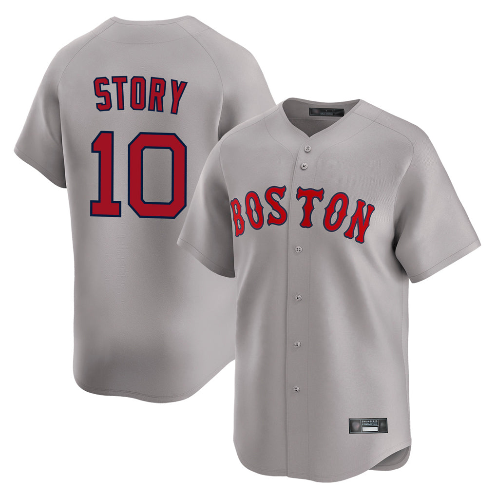 Tlead B.Red Sox #10 Trevor Story Player Gray Road Limited Home Game Stitched Jerseys