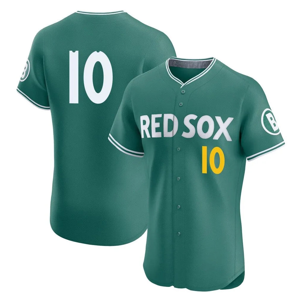 Tlead B.Red Sox #10 Trevor Story Player Green City Connect Limited Elite Home Game Stitched Jerseys