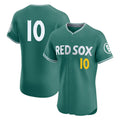 Tlead B.Red Sox #10 Trevor Story Player Green City Connect Limited Elite Home Game Stitched Jerseys