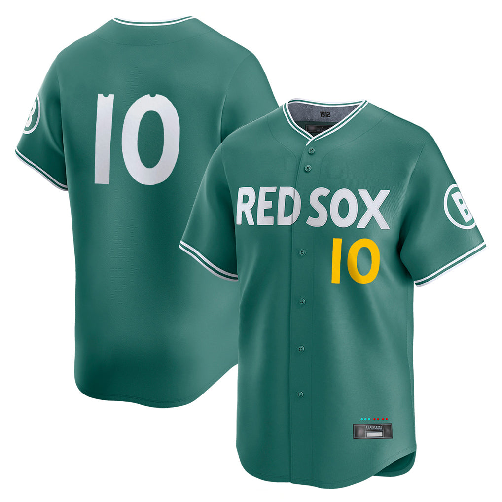Tlead B.Red Sox #10 Trevor Story Player Green City Connect Limited Home Game Stitched Jerseys